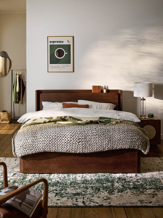 Alterno Wooden Bed with Drawers