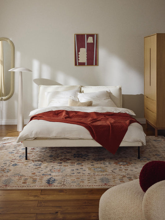 Amessana Teddy Bouclé Upholstered Bed