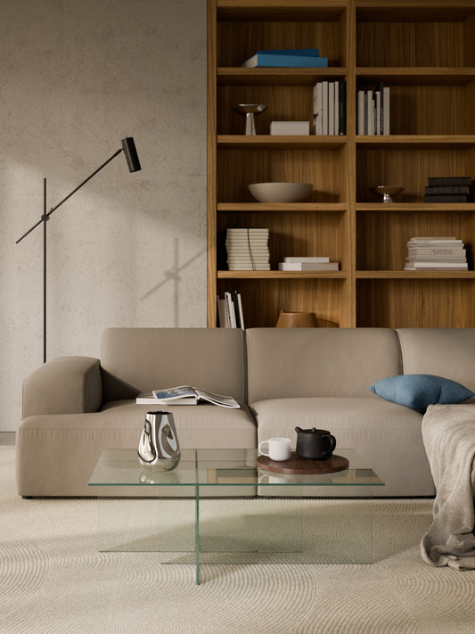 Anoursa Coffee Table in Glass, W 102 cm