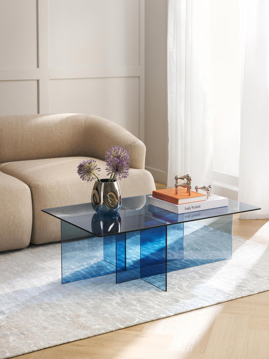 Anoursa Coffee Table in Glass, W 102 cm