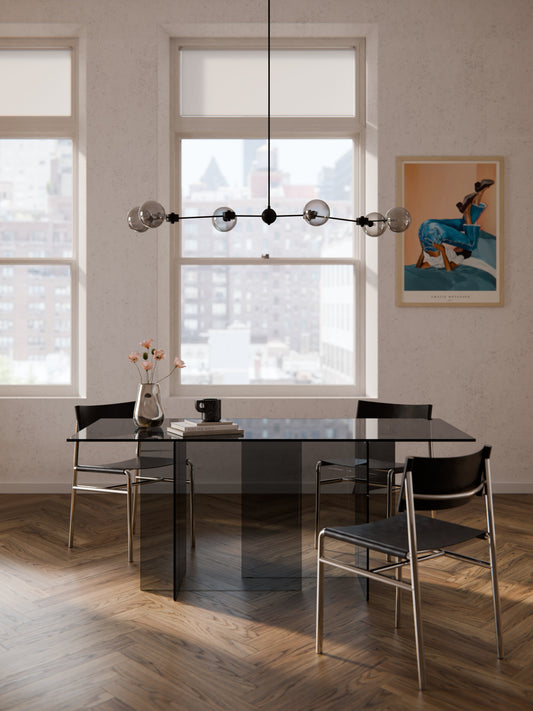 Anoursa Glass Dining Table, 180 x 90 cm