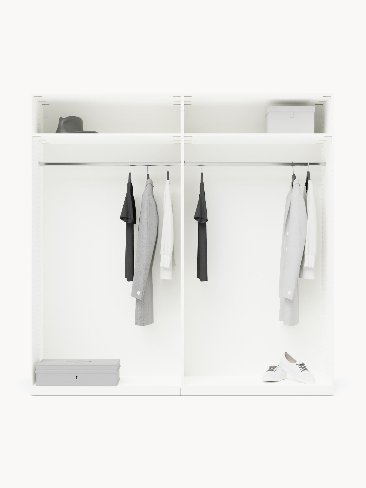 Charmella Modular Hinged-Door Wardrobe, 200 cm Wide, in Various Sizes