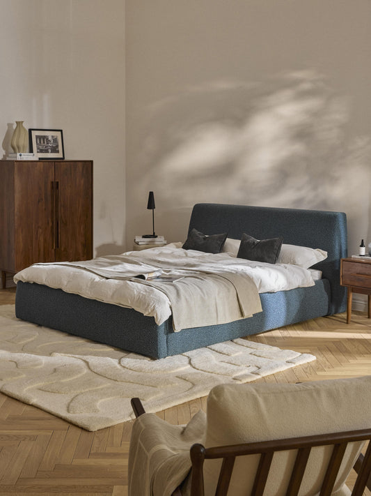 Clorenza Upholstered Bed in Bouclé