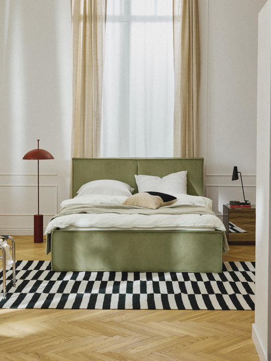 Drescano Upholstered Storage Bed in Corduroy
