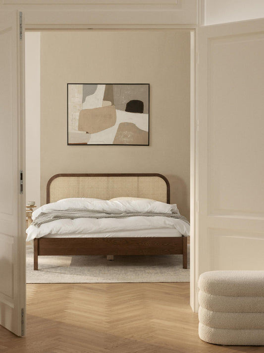 Jonmara Wooden Bed with Vienna Cane Headboard