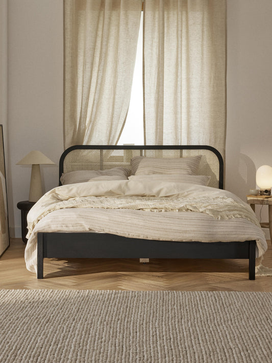 Jonmara Wooden Bed with Vienna Cane Headboard