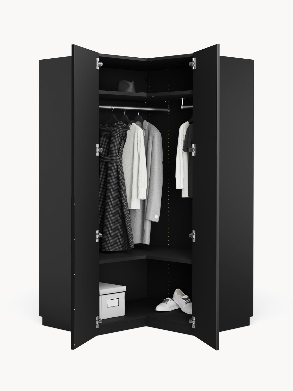 Lenmarco Modular Corner Wardrobe, 115 cm Wide, in Various Sizes