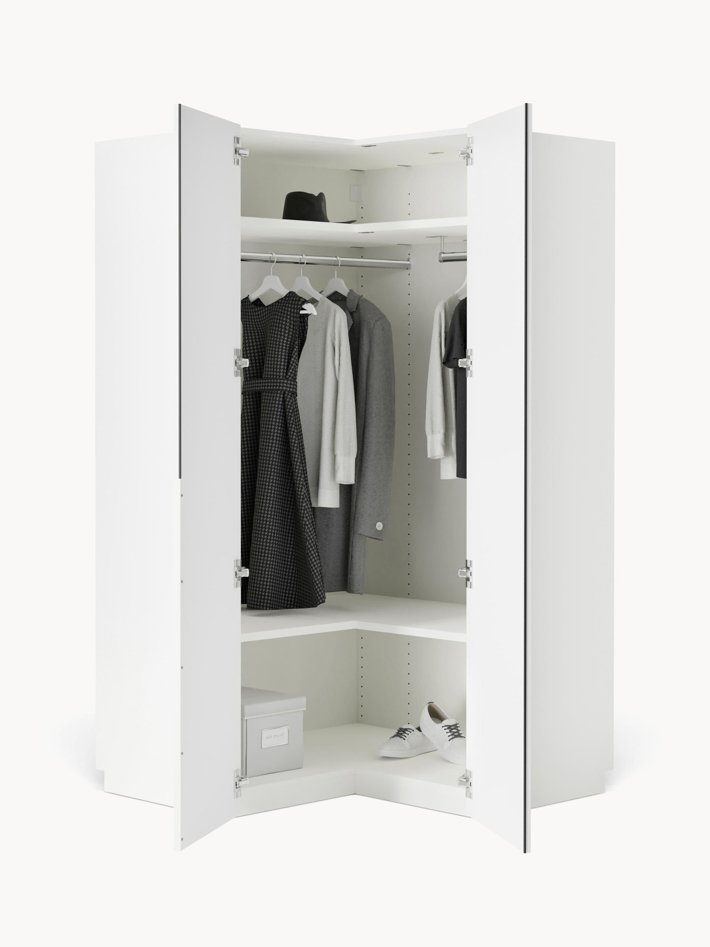 Lenmarco Modular Corner Wardrobe, 115 cm Wide, in Various Sizes