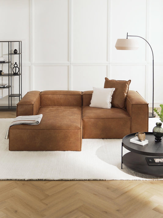 Lenzano Modular Leather Corner Sofa (2-Seater)