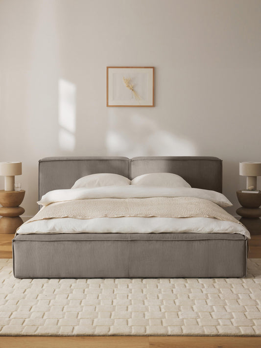Lenzano Upholstered Storage Bed in Corduroy