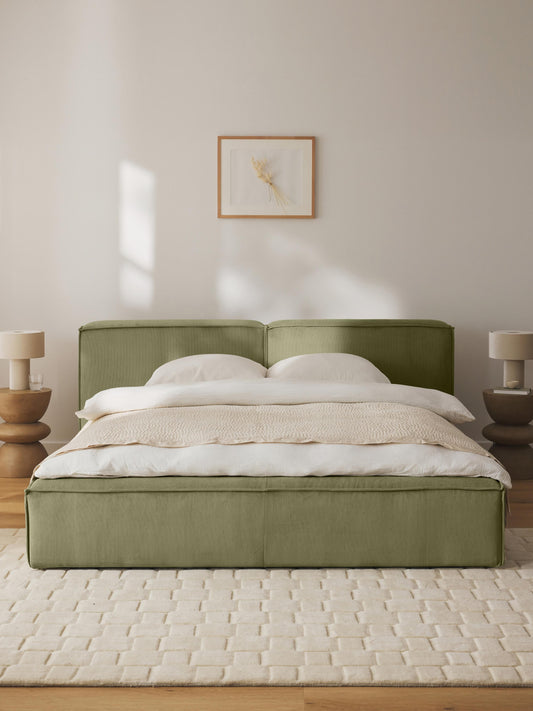 Lenzano Upholstered Storage Bed in Corduroy