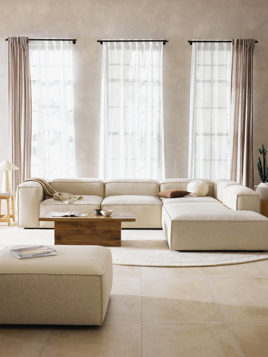 Lenzano XL Modular Corner Sofa (4-Seater) in Linen Blend
