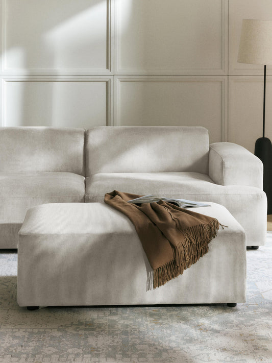 Melriva XL Corduroy Ottoman, W 116 x D 72 cm