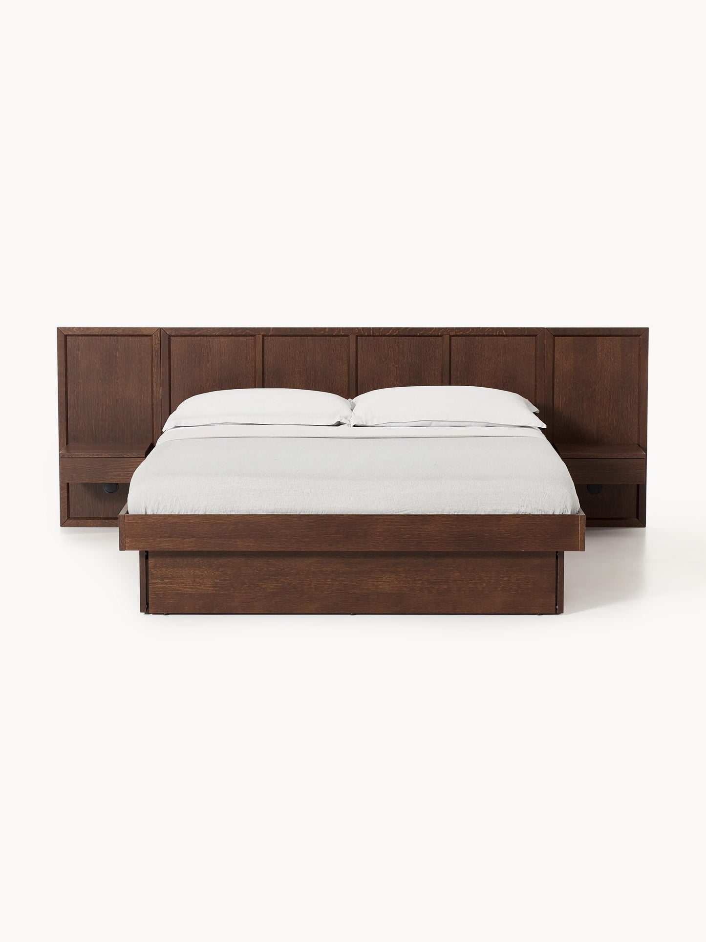 Nantura Wooden Bed with Headboard and Bedside Tables