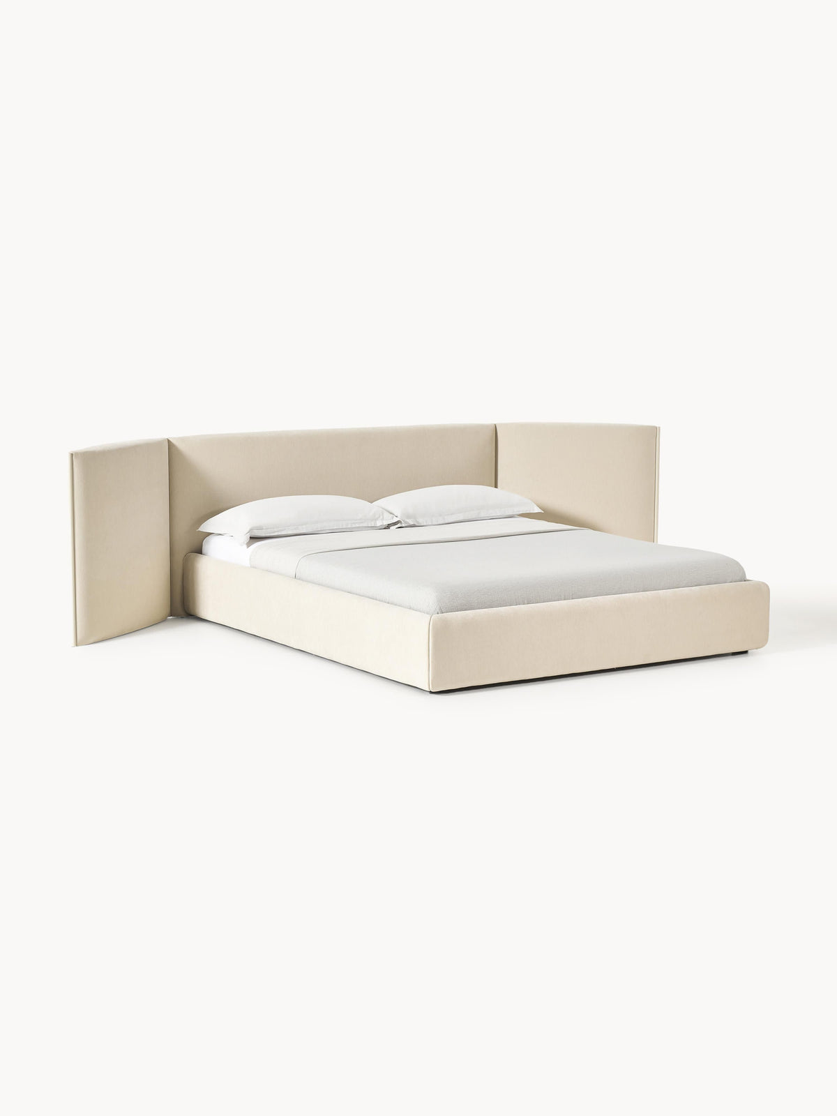 Otmarco Upholstered Bed with Folding Headboard