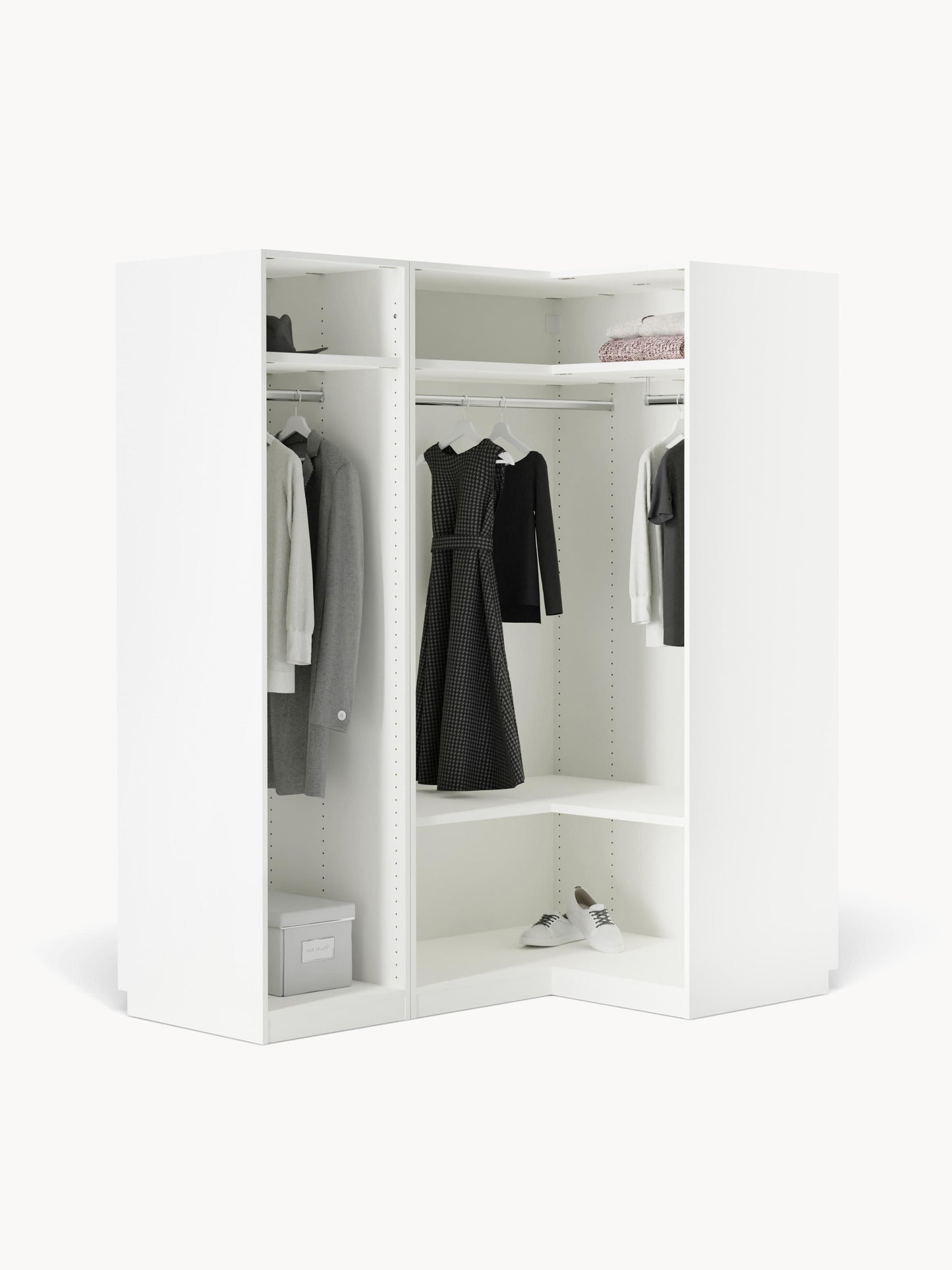 Simrenza Modular Corner Wardrobe, 165 cm Wide, in Various Sizes
