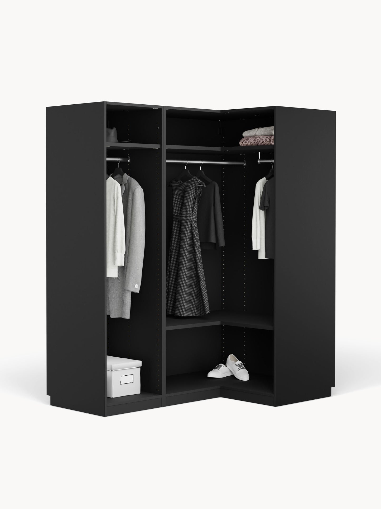 Simrenza Modular Corner Wardrobe, 165 cm Wide, in Various Sizes