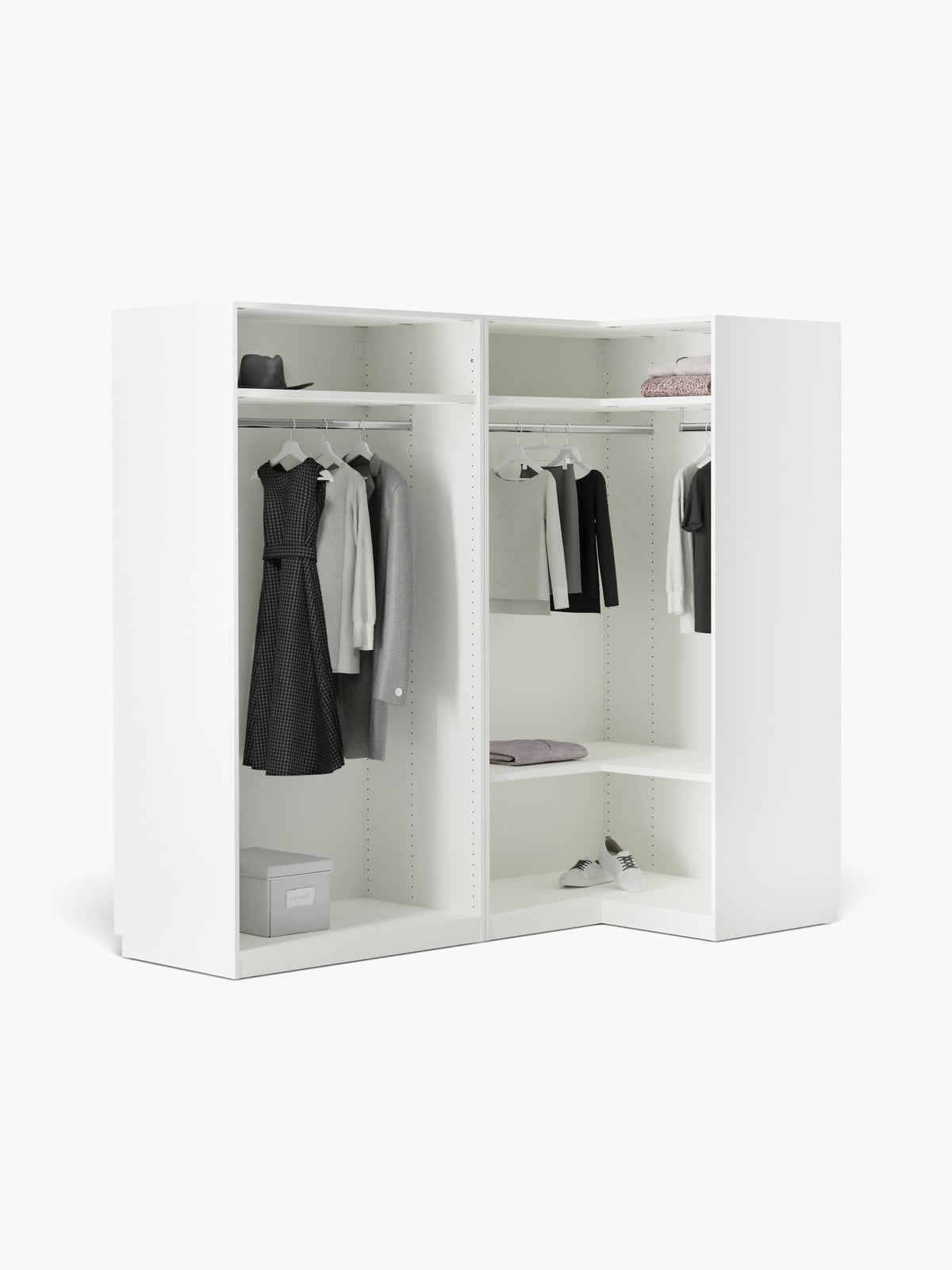 Simrenza Modular Corner Wardrobe, 215 cm Wide, in Various Sizes