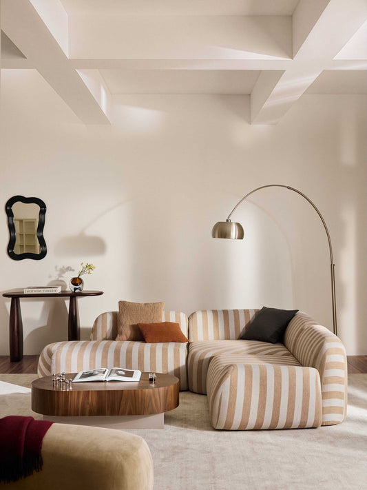 Wolstena Modular Striped Corner Sofa (4-Seater) with Chaise Longue