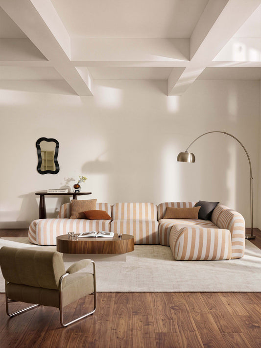 Wolstena Modular Striped XL Corner Sofa with Chaise Longue