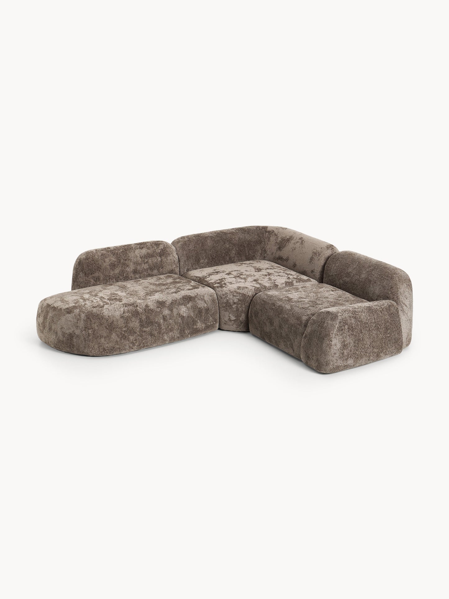 Wolstena Modular Teddy Bouclé Corner Sofa with Chaise Longue (4-Seater)