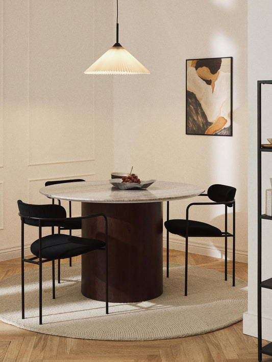 Abvella Round Dining Table in Marble, Ø 120 cm
