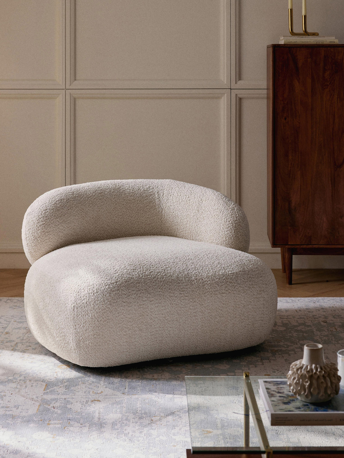 Alvira Lounge Chair in Teddy Bouclé