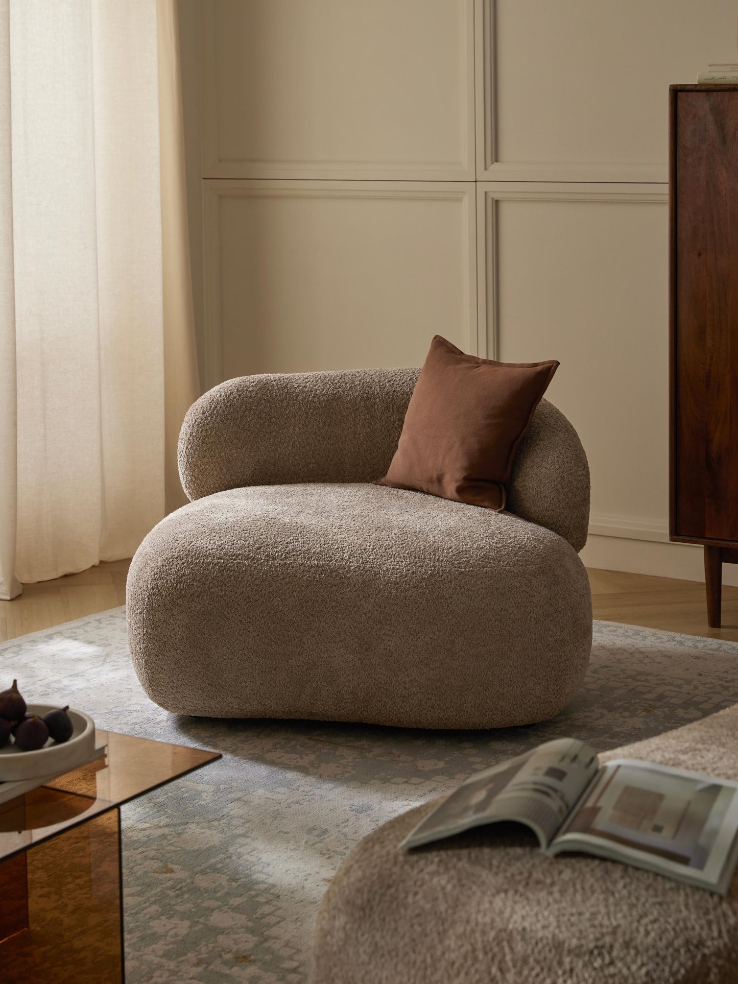 Alvira Lounge Chair in Teddy Bouclé
