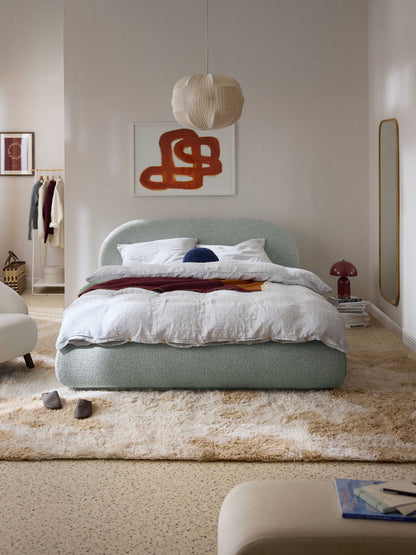 Alvira Upholstered Bed in Bouclé