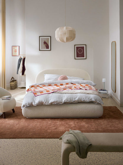 Alvira Upholstered Bed in Bouclé
