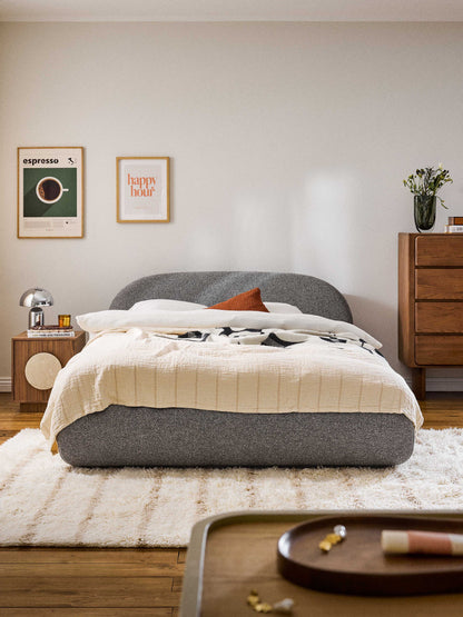 Alvira Upholstered Bed in Bouclé