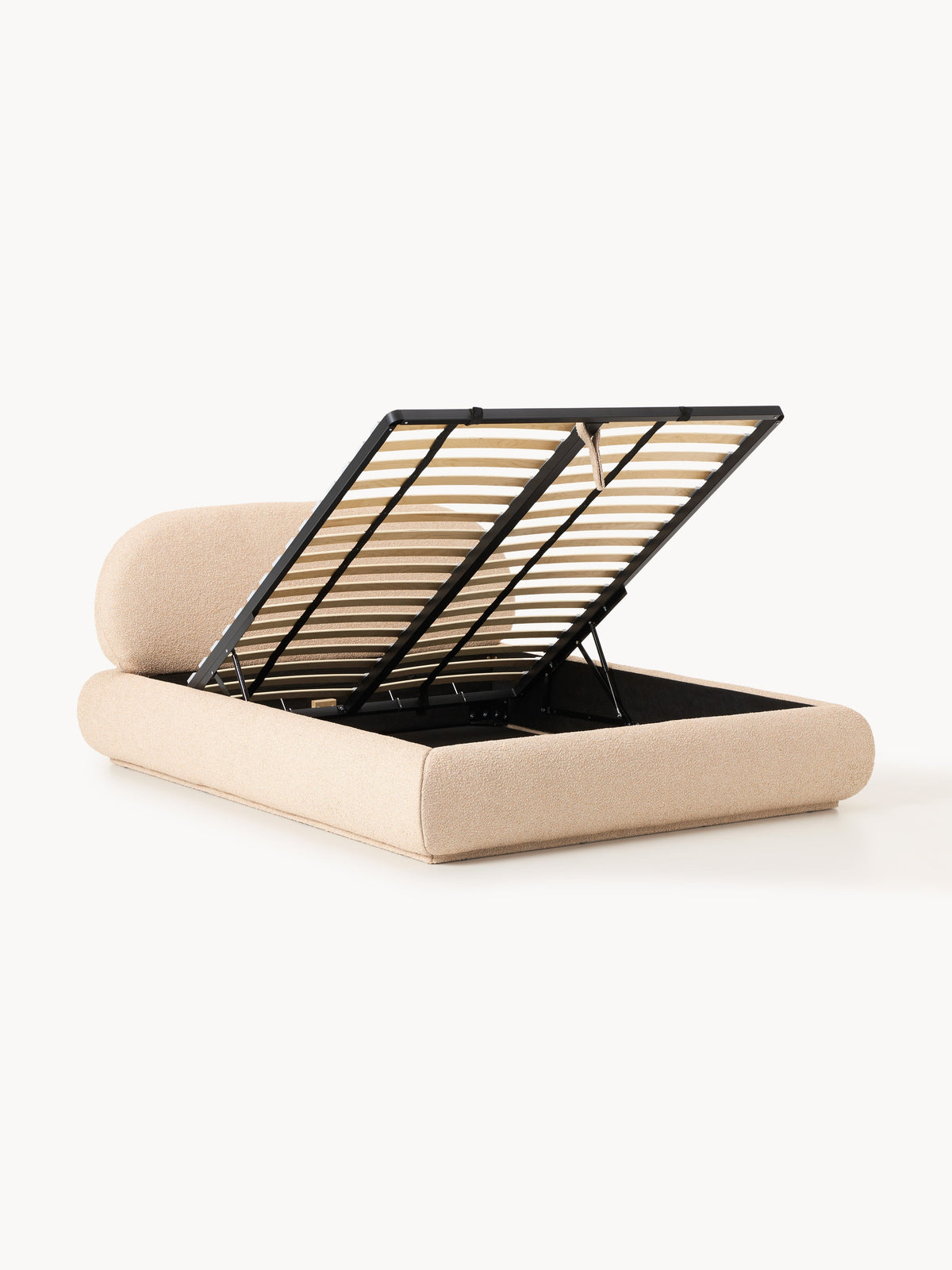 Alvira Upholstered Storage Bed in Bouclé