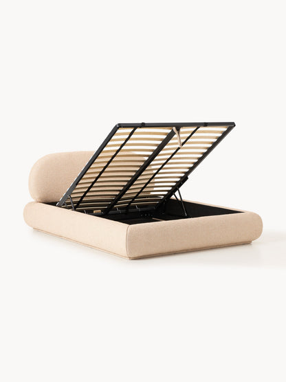 Alvira Upholstered Storage Bed in Bouclé