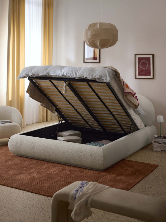 Alvira Upholstered Teddy Bed with Storage