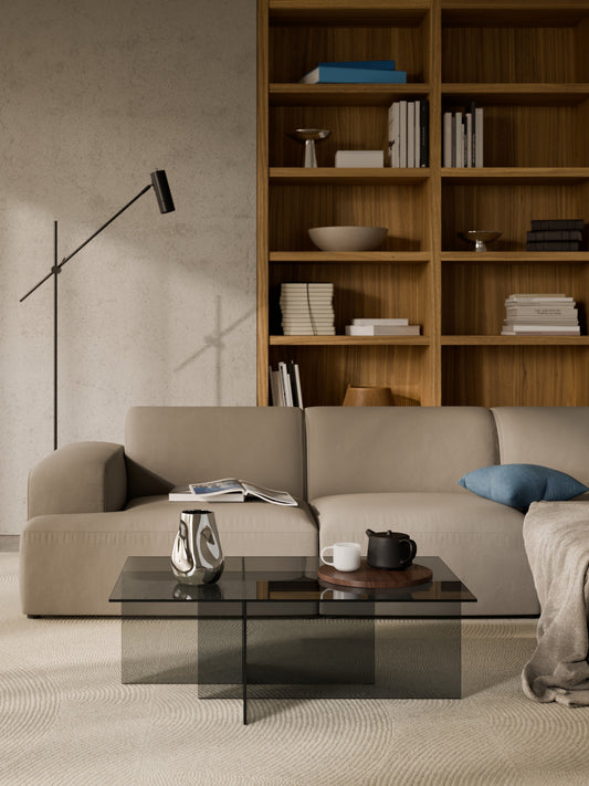 Anoursa Coffee Table in Glass, W 102 cm