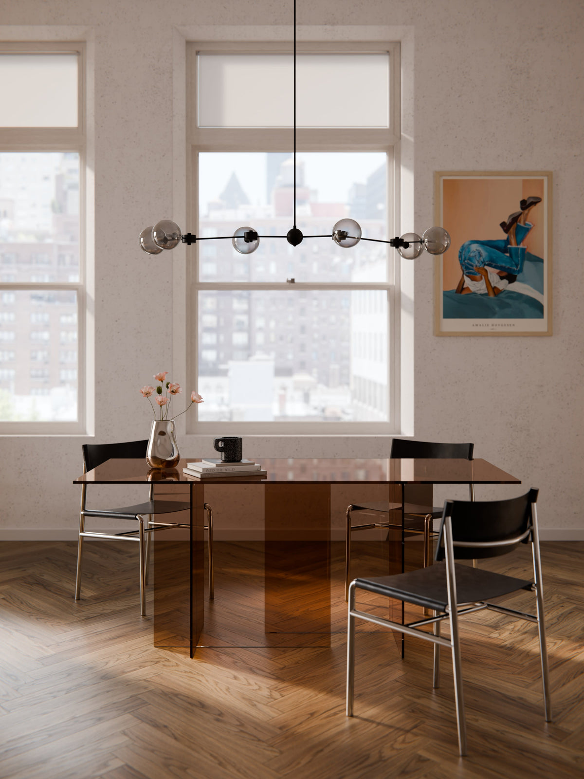 Anoursa Glass Dining Table, 180 x 90 cm