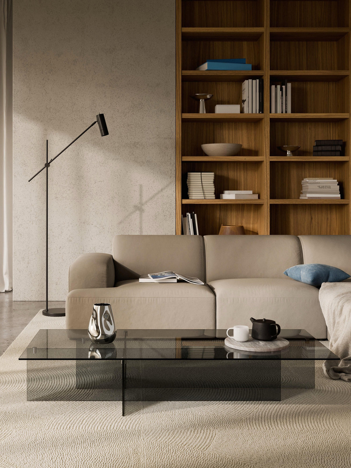 Anoursa Large Glass Coffee Table, W 160 cm