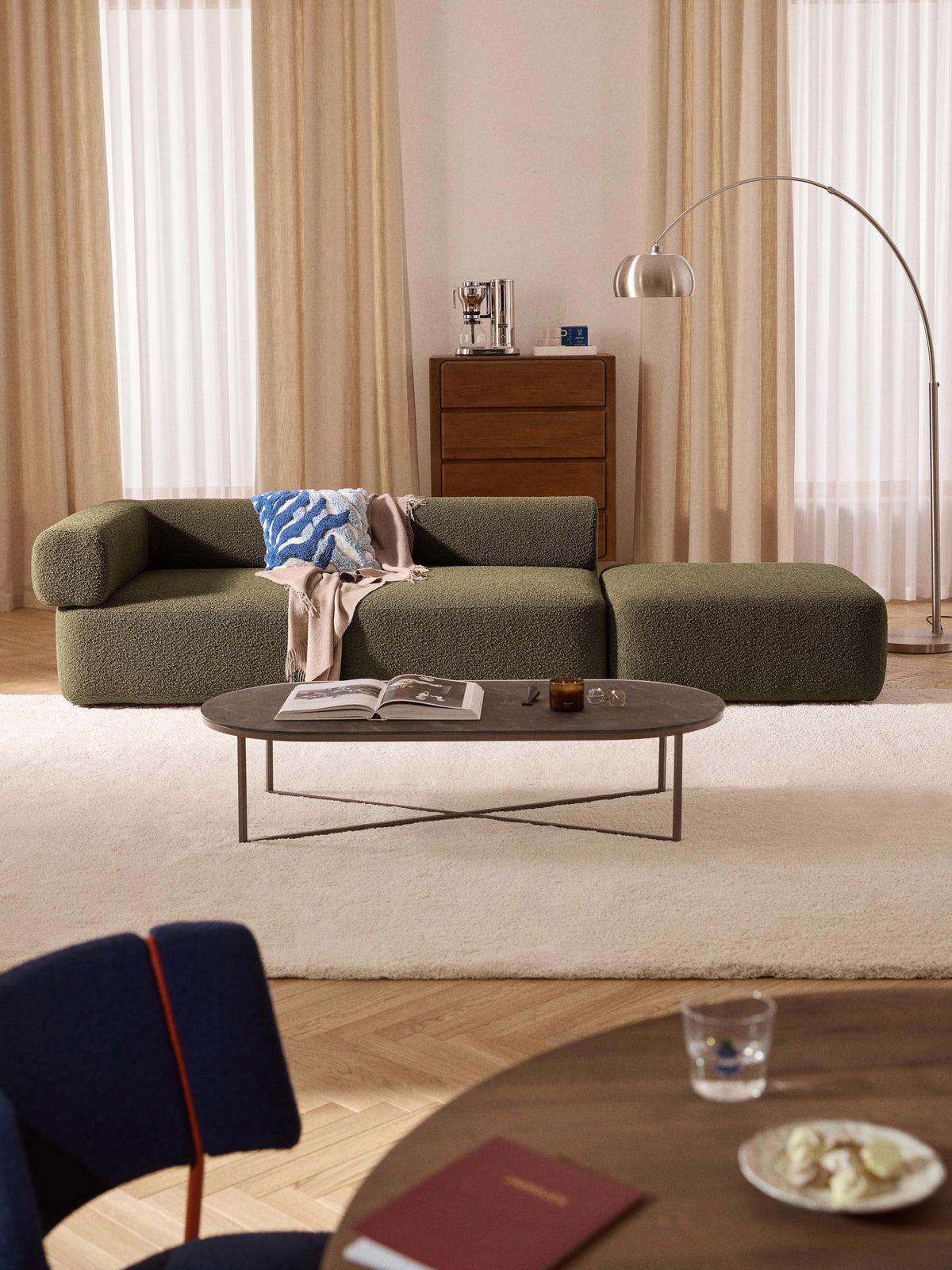 Antmarco Modular Bouclé Ottoman