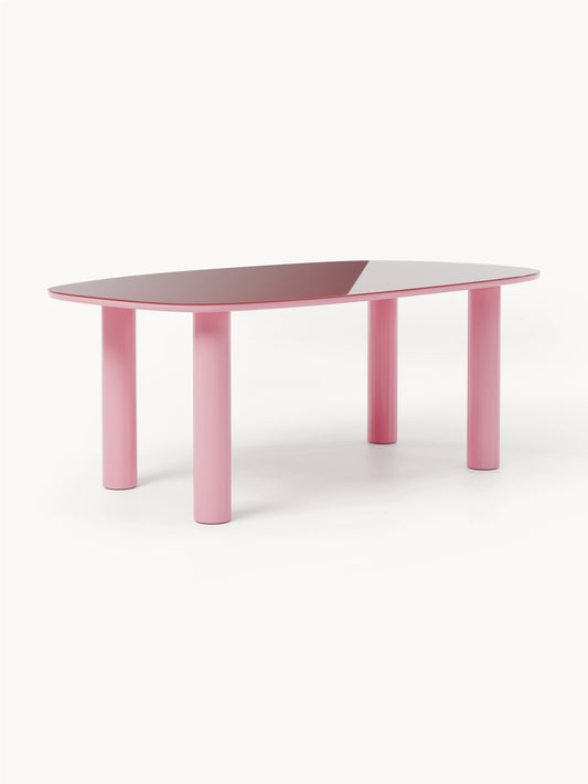 Benriva Organic Dining Table with Glass Top, 200 x 110 cm