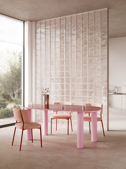 Benriva Organic Dining Table with Glass Top, 200 x 110 cm
