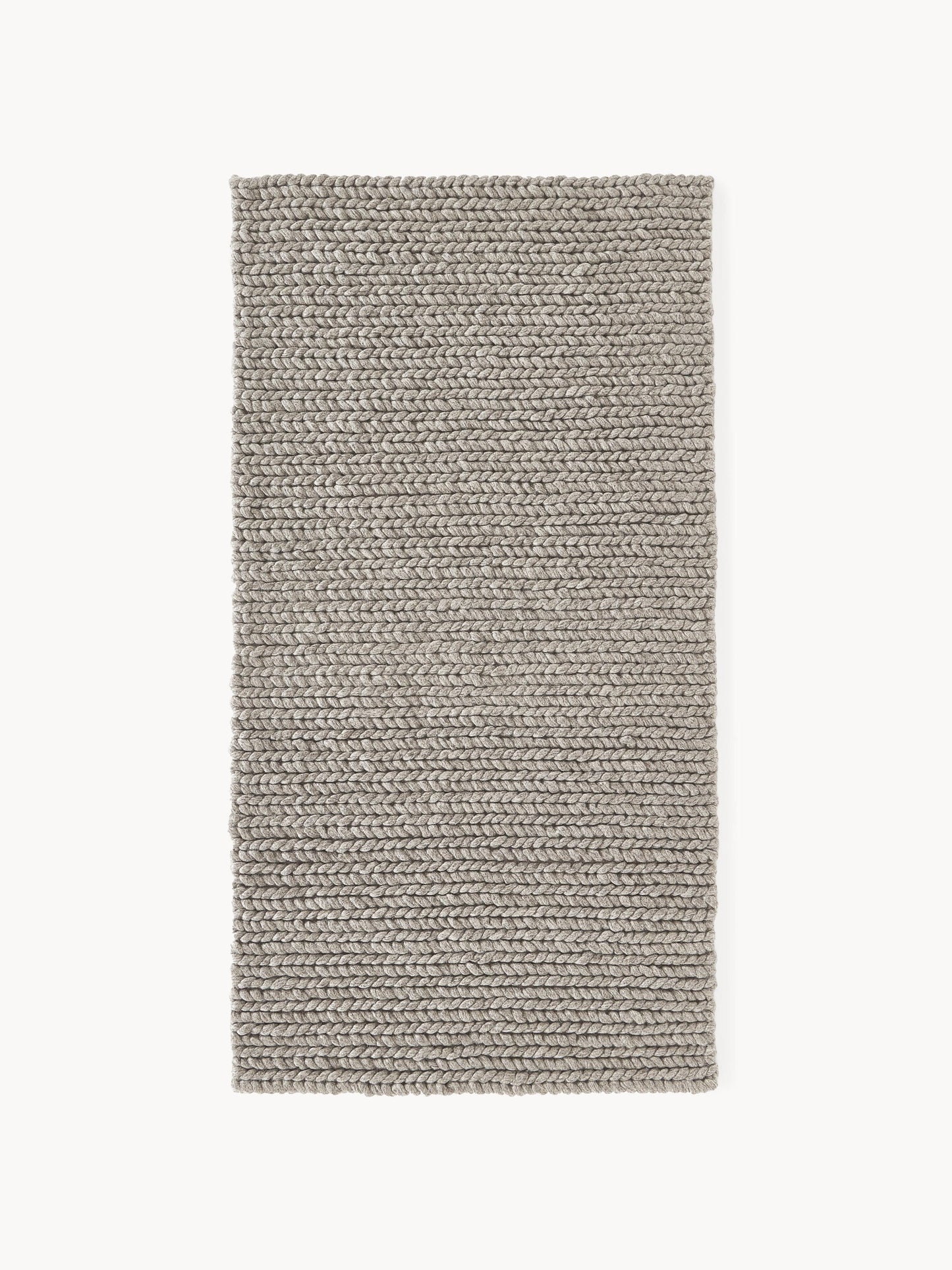 Brunora Handmade Rug in Wool with Braided Texture