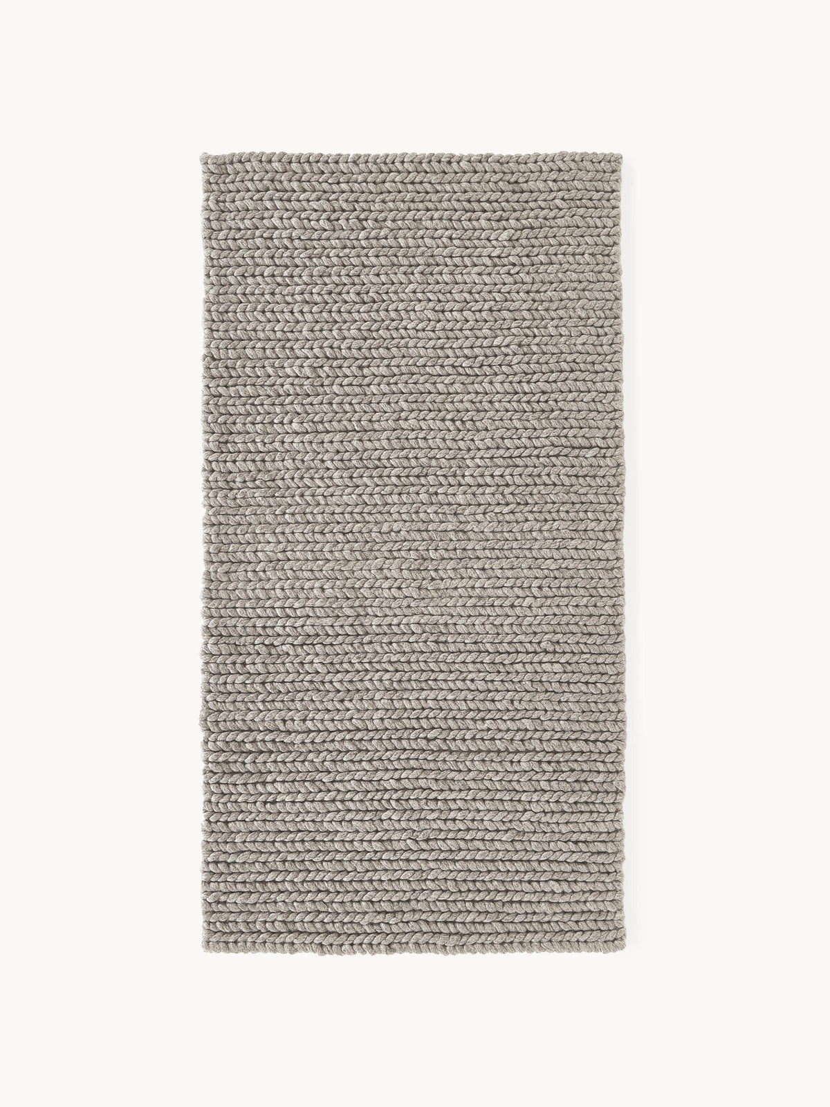 Brunora Handmade Rug in Wool with Braided Texture