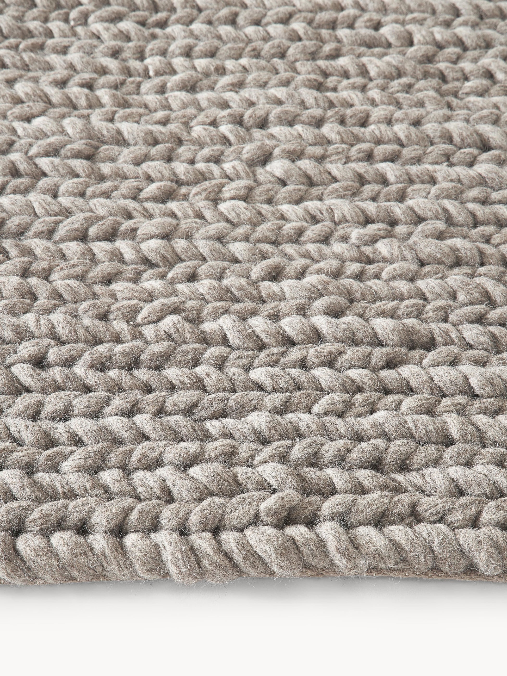 Brunora Handmade Rug in Wool with Braided Texture