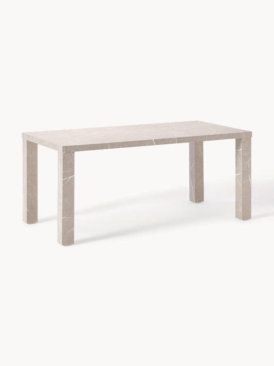 Carbell Dining Table in Marble Look, 180 x 90 cm