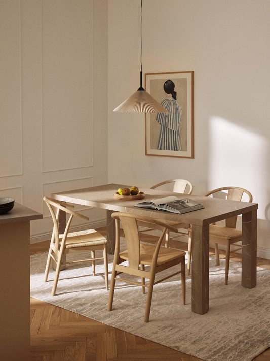 Carbell Dining Table in Marble Look, 180 x 90 cm