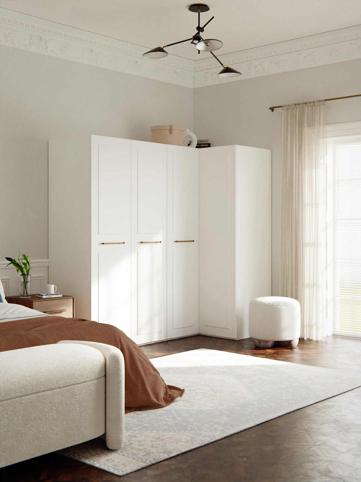 Charmella Modular Corner Wardrobe, 215 cm Wide, in Various Sizes
