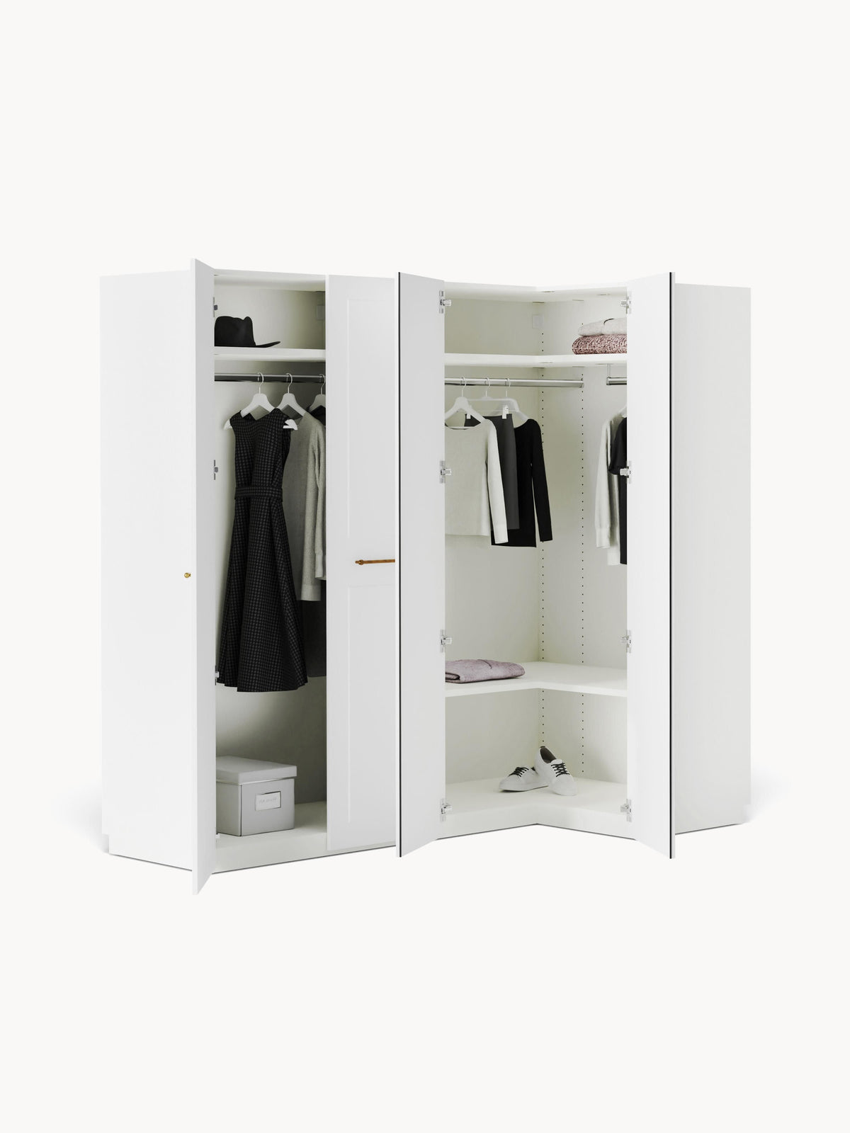 Charmella Modular Corner Wardrobe, 215 cm Wide, in Various Sizes