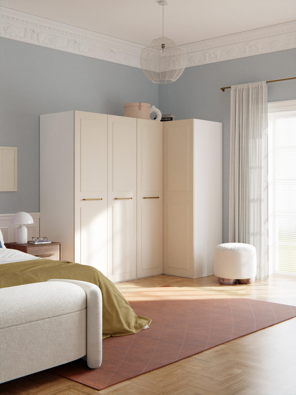 Charmella Modular Corner Wardrobe, 215 cm Wide, in Various Sizes