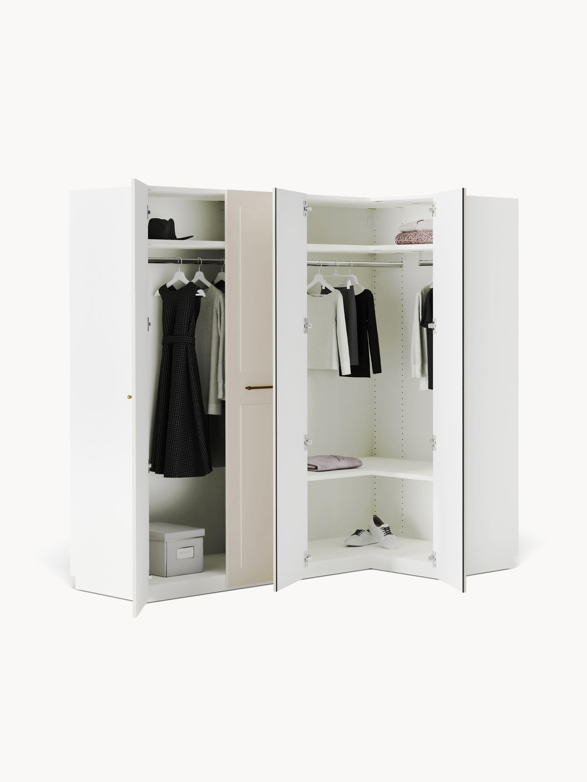 Charmella Modular Corner Wardrobe, 215 cm Wide, in Various Sizes
