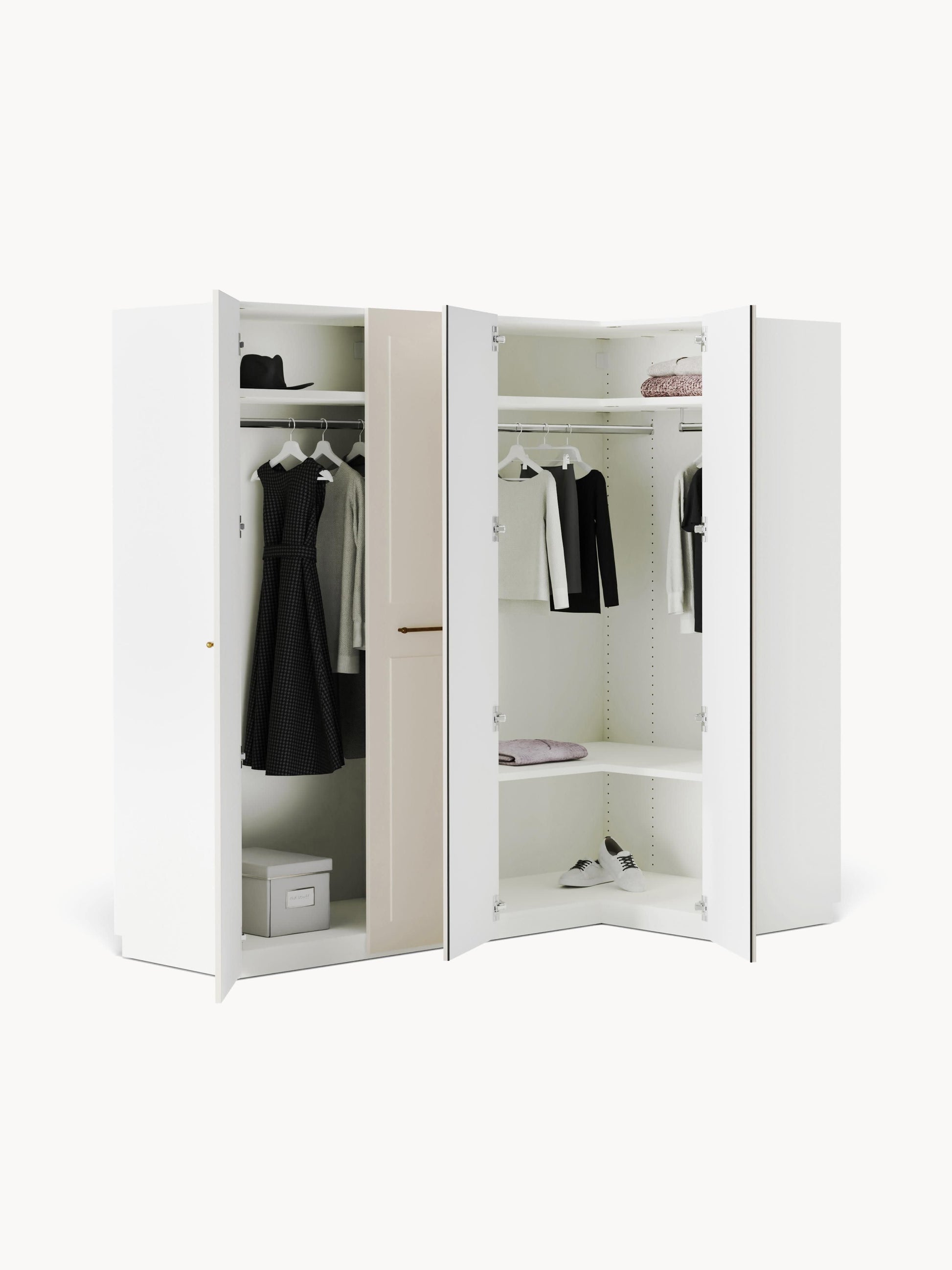 Charmella Modular Corner Wardrobe, 215 cm Wide, in Various Sizes